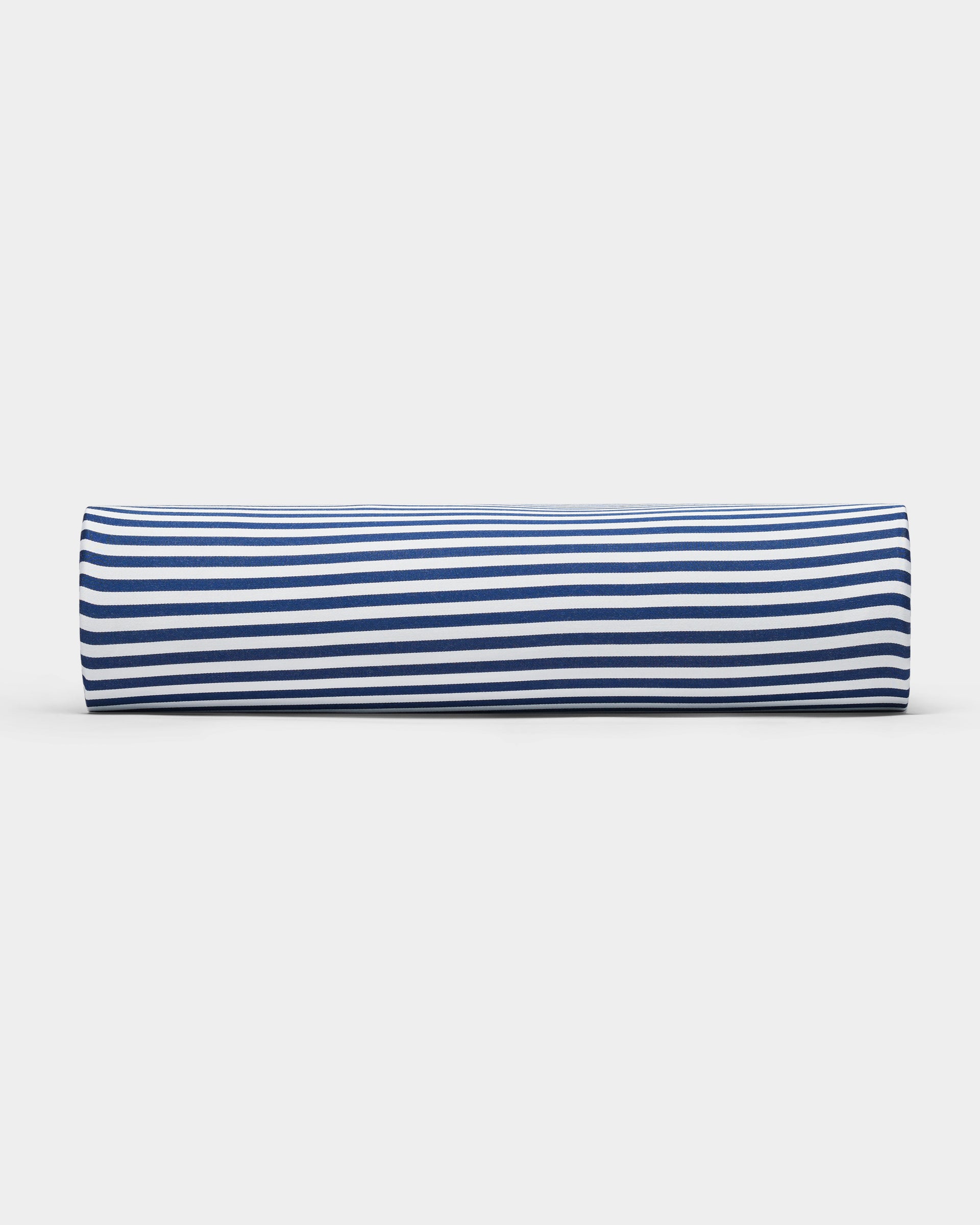 The Cozy Earth Bamboo Sheet Set is displayed against a plain white background.|Color:Classic Stripe in Pacific