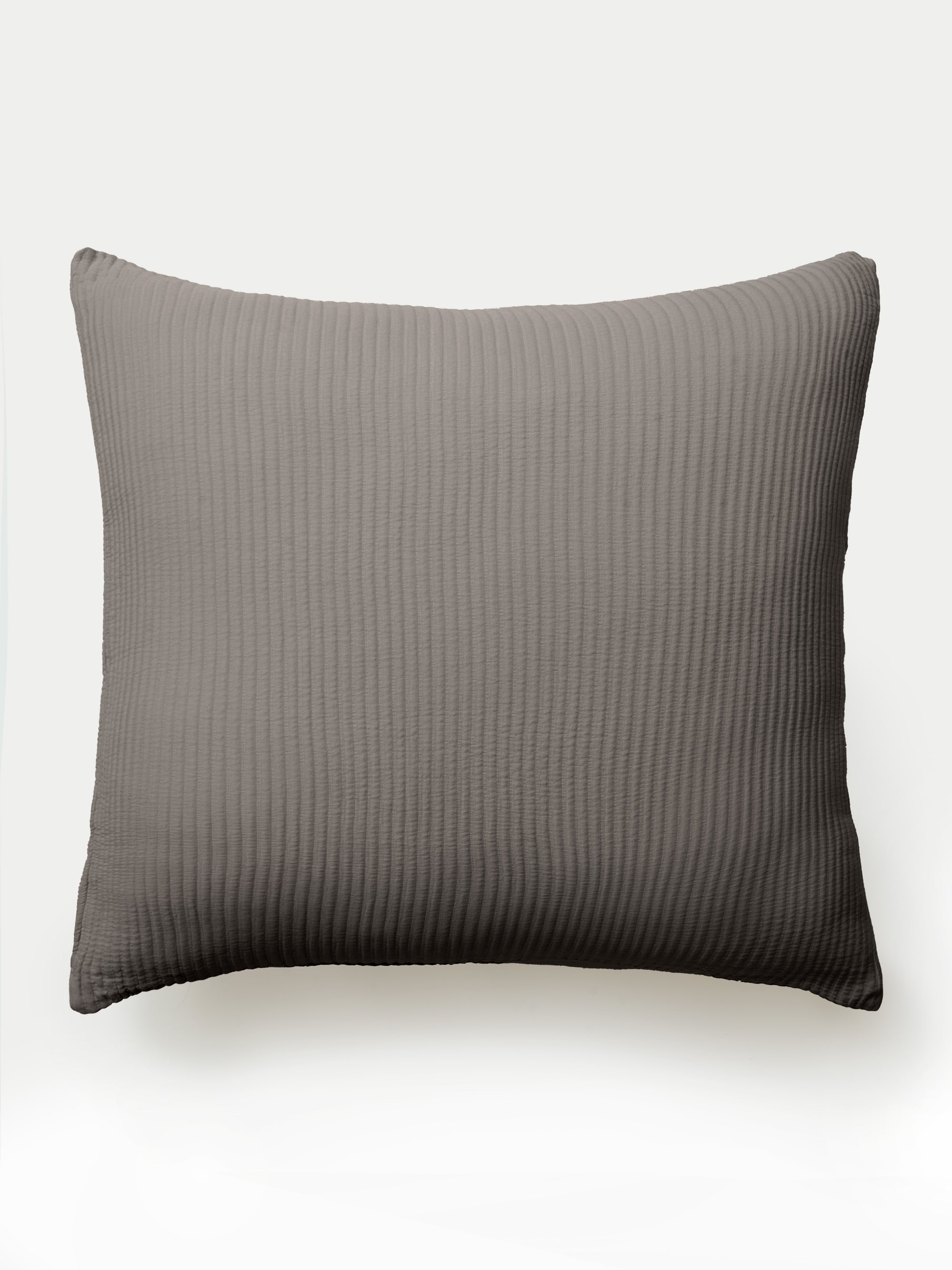 Charcoal euro coverlet sham with white background 