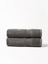 Charcoal luxe bath towels folded with white background |Color:Charcoal