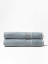 Two luxe bath sheets folded with white background |Color:Harbor Mist