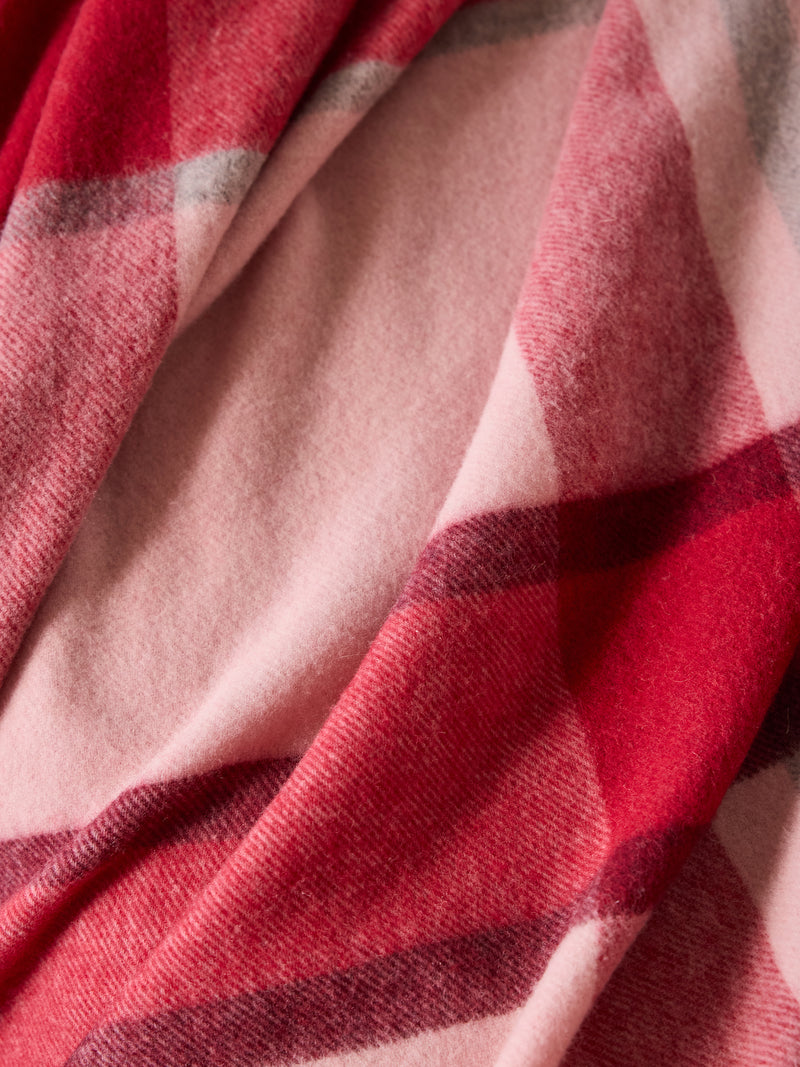 Close up of pink lucca throw