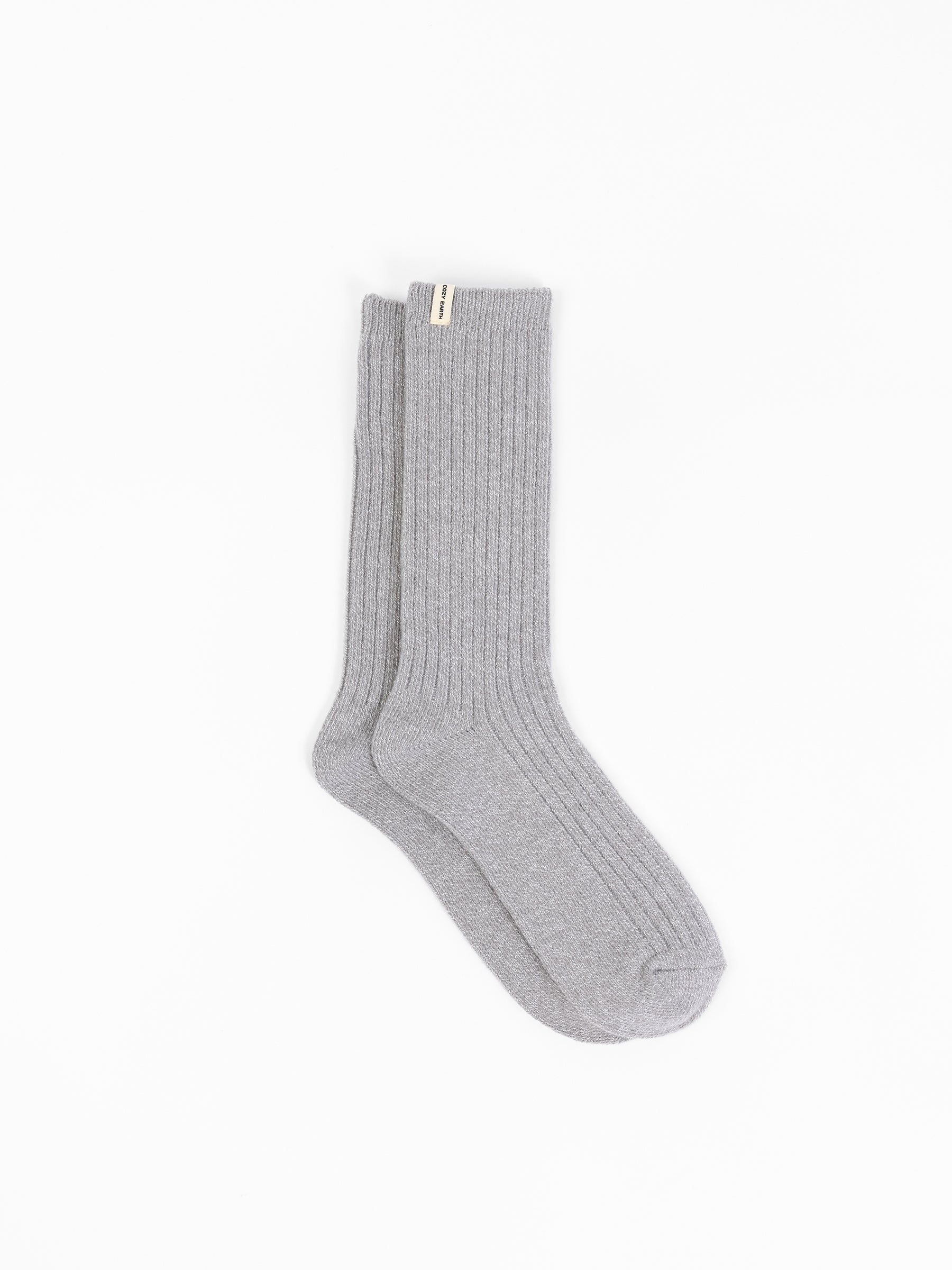 Cozy Earth Plush Lounge Calf Sock 1-Pack in Stone 