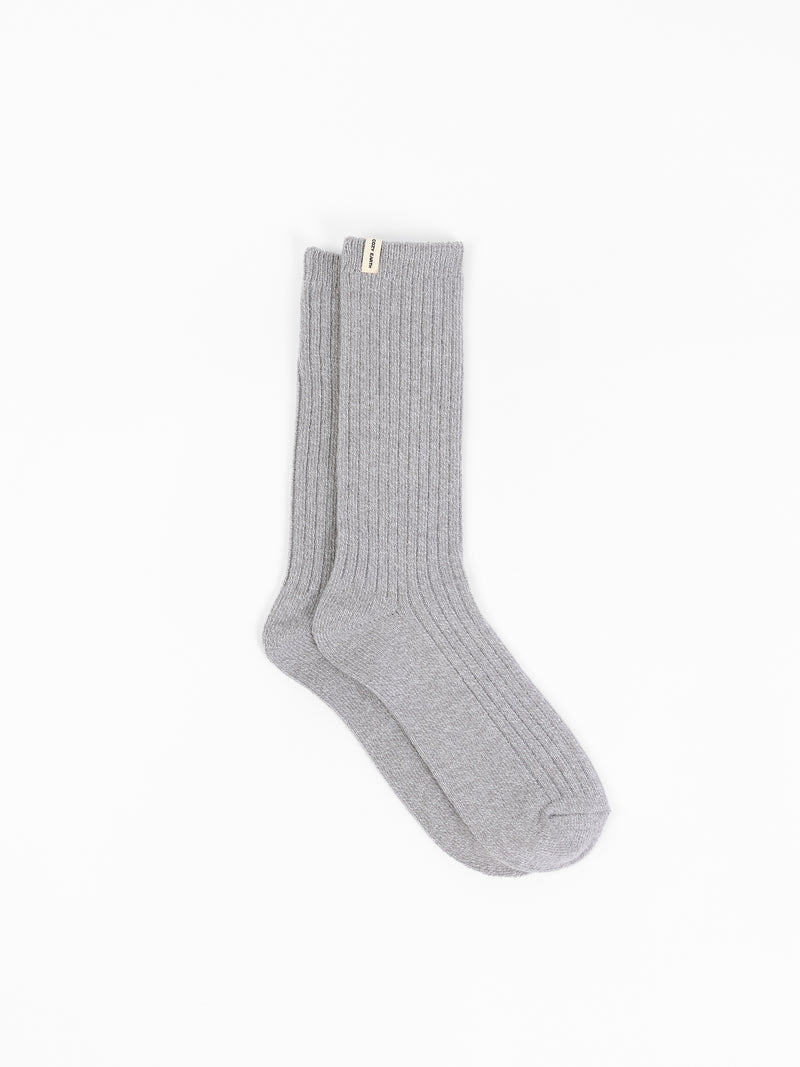 Cozy Earth Plush Lounge Calf Sock 1-Pack in Stone