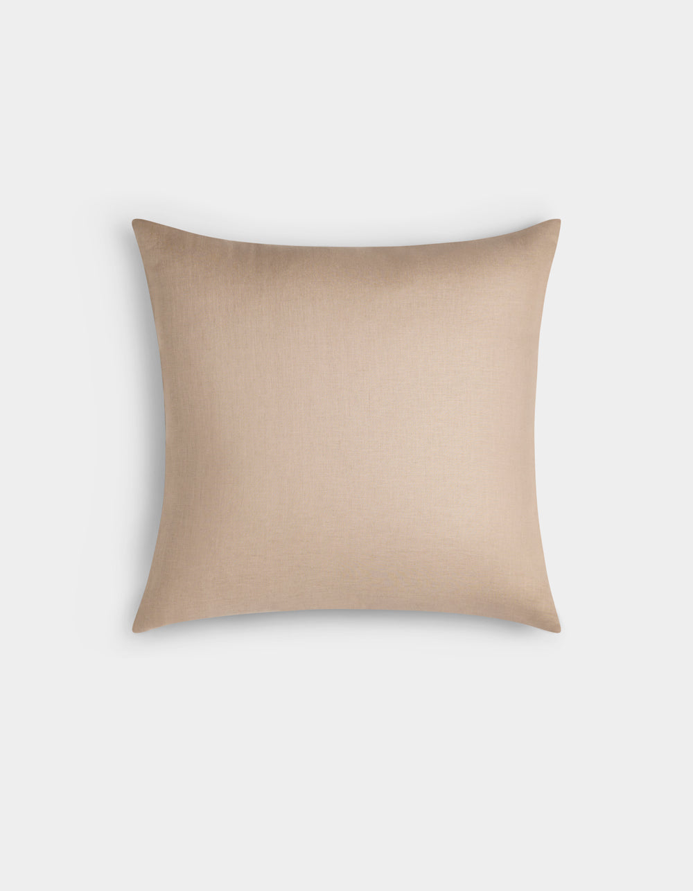 The Cozy Earth Linen Throw Pillow, featuring a square shape and smooth beige cover, is centered against a white background.|Color:Birch |Size:20" x 20"