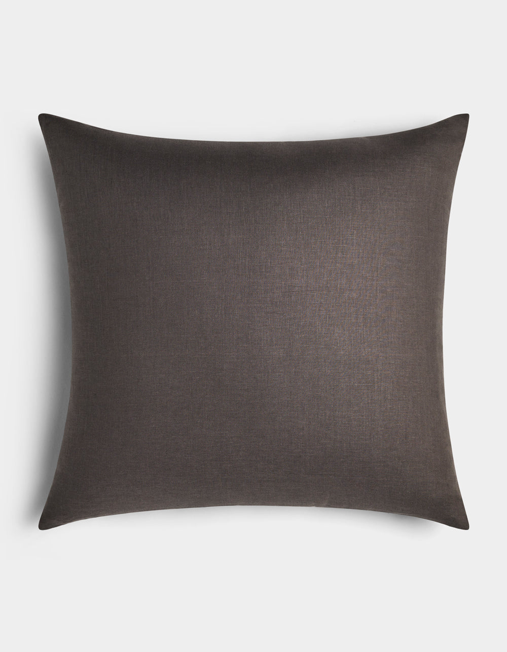 The Cozy Earth Linen Throw Pillow, rectangular with a smooth dark gray cover, is displayed against a light background.