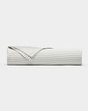 The Cozy Earth Bamboo Sheet Set, featuring light gray and white stripes, is neatly folded and displayed on a plain white background.|Color:Classic Stripe in Laurel