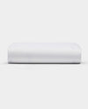 The Cozy Earth Cooling Mattress Protector is shown against a plain white background. It appears firm, rectangular with smooth, rounded edges, and has a crisp white finish.