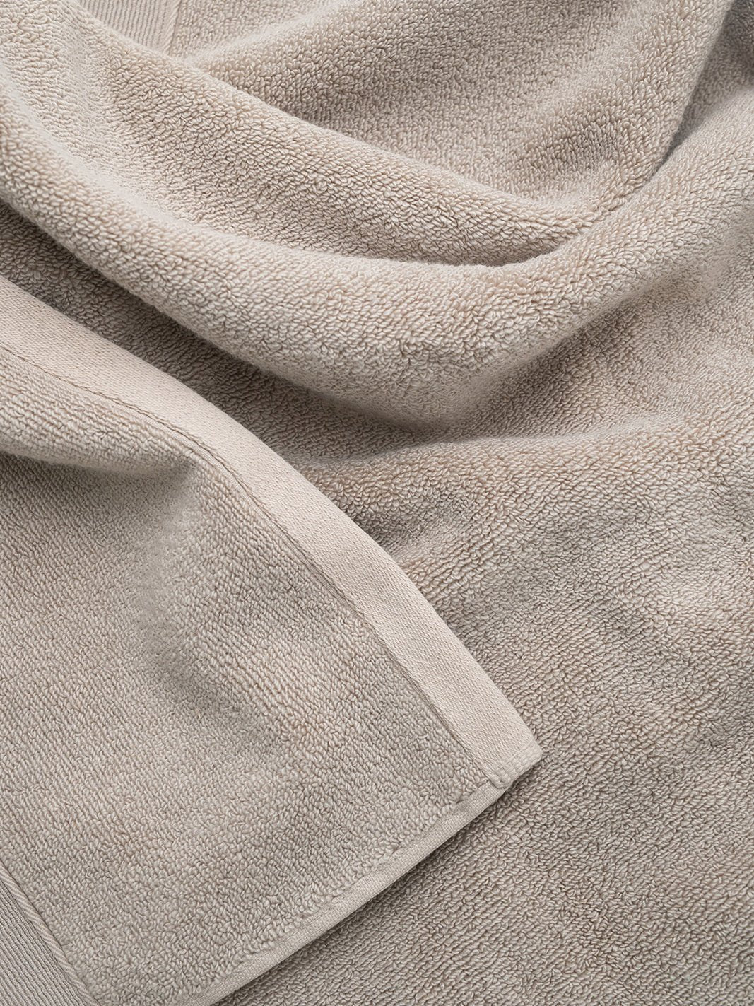 Close up of sand luxe bath sheet 