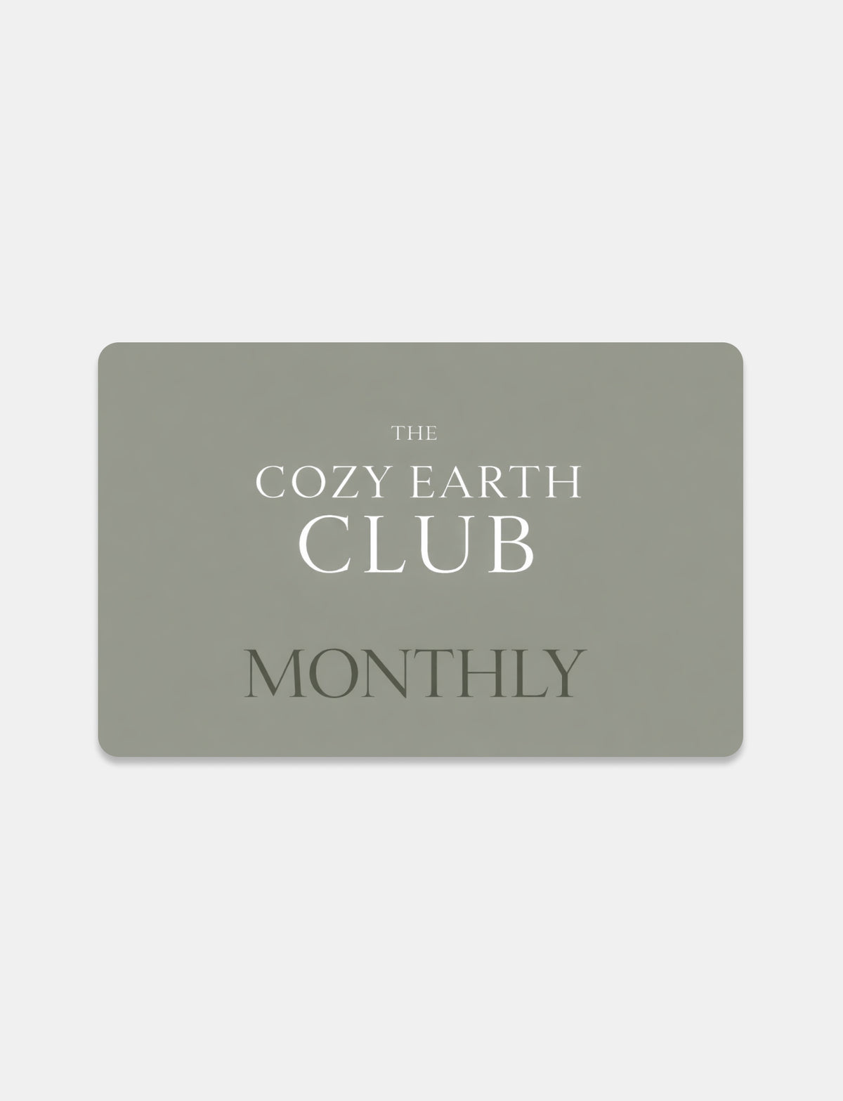 A gray card displaying the text “Rivo Monthly” in white and dark gray capital letters on a plain light background.