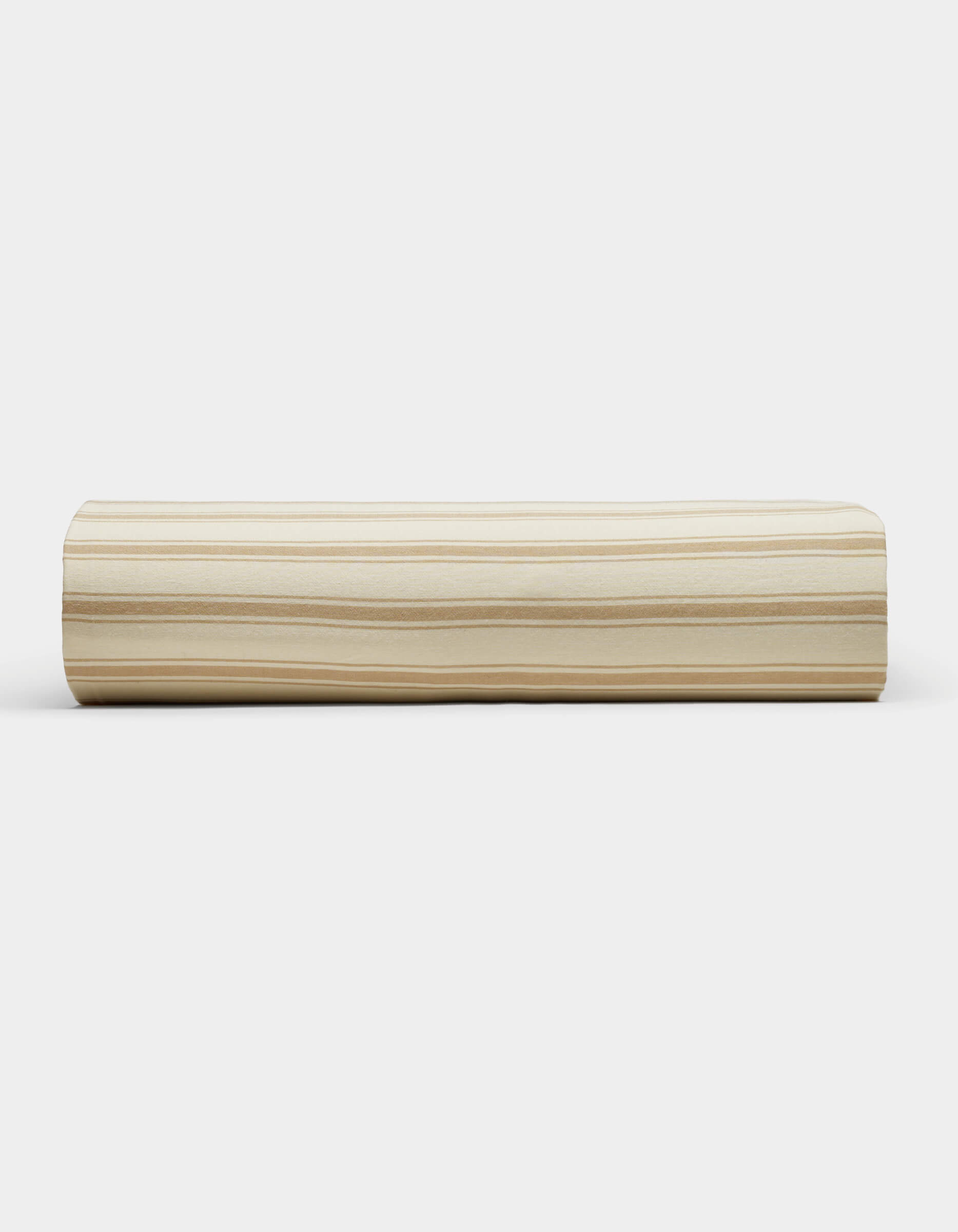 The Cozy Earth Soft-Wash Cotton Fitted Sheet, shown on a white background, features pale, horizontal grain-like patterns reminiscent of natural wood textures.|Color:Coconut and Sandalwood Stripe