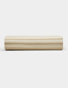 The Cozy Earth Soft-Wash Cotton Fitted Sheet, shown on a white background, features pale, horizontal grain-like patterns reminiscent of natural wood textures.|Color:Coconut and Sandalwood Stripe