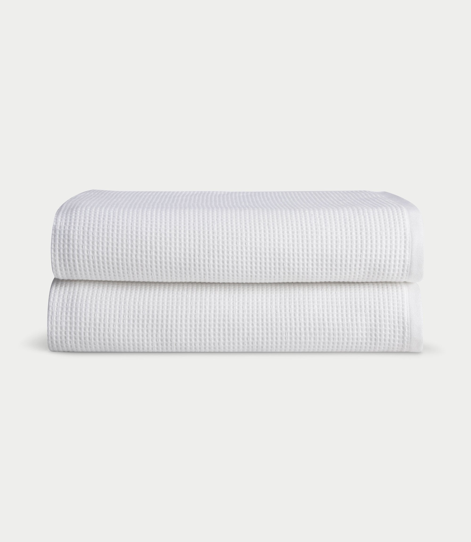 Waffle Bath Sheets in the color White. Photo of Waffle Bath Sheets taken with white a background. |Color:White