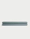 A folded light blue Cozy Earth Waffle Bath Sheet is displayed on a plain white background. |Color:Brook