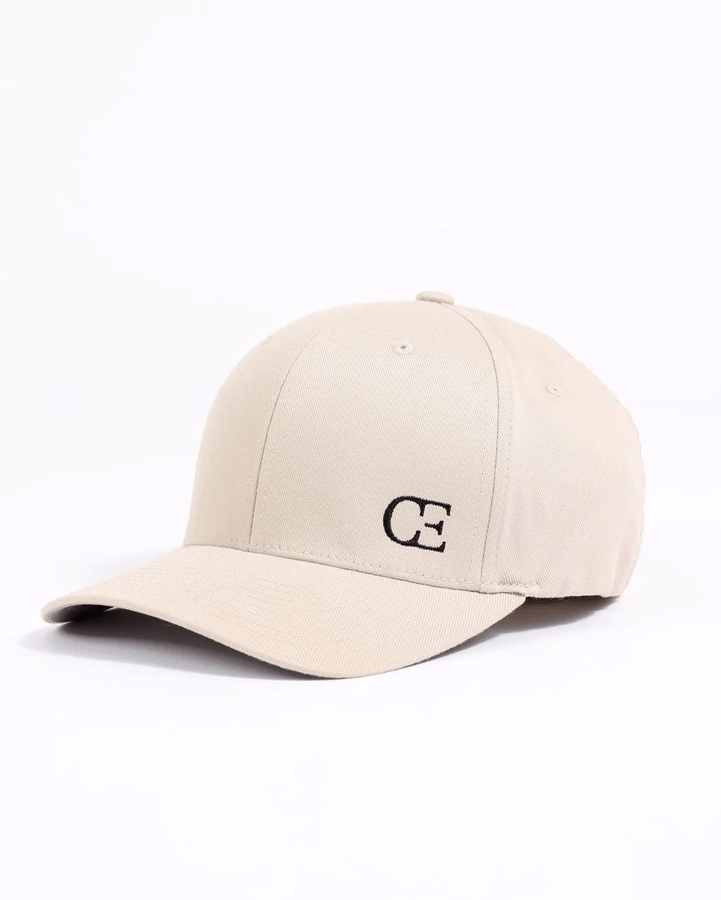 Beige cap with a logo on a white background
