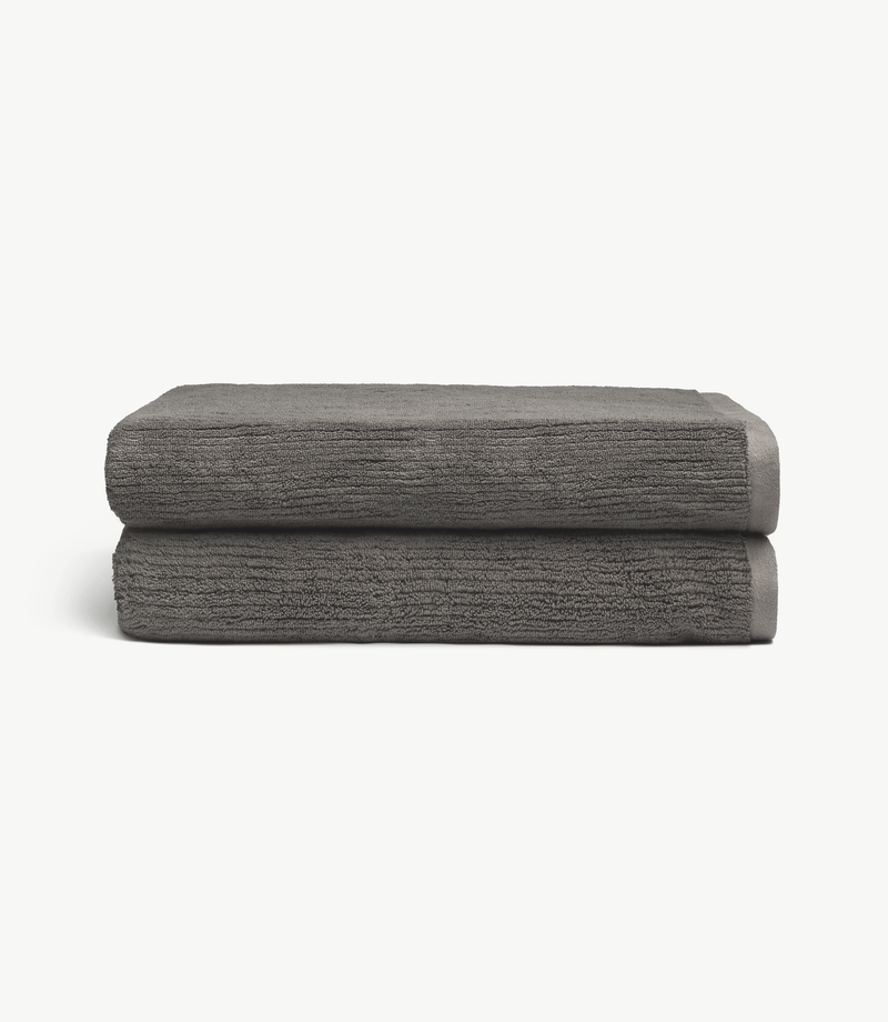 Ribbed Terry Bath Sheets in the color Charcoal. Photo of product taken with white background.