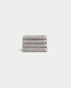 Ribbed Terry Wash Cloths in the color Light Grey. Photo of product taken with white background. |Color:Light Grey