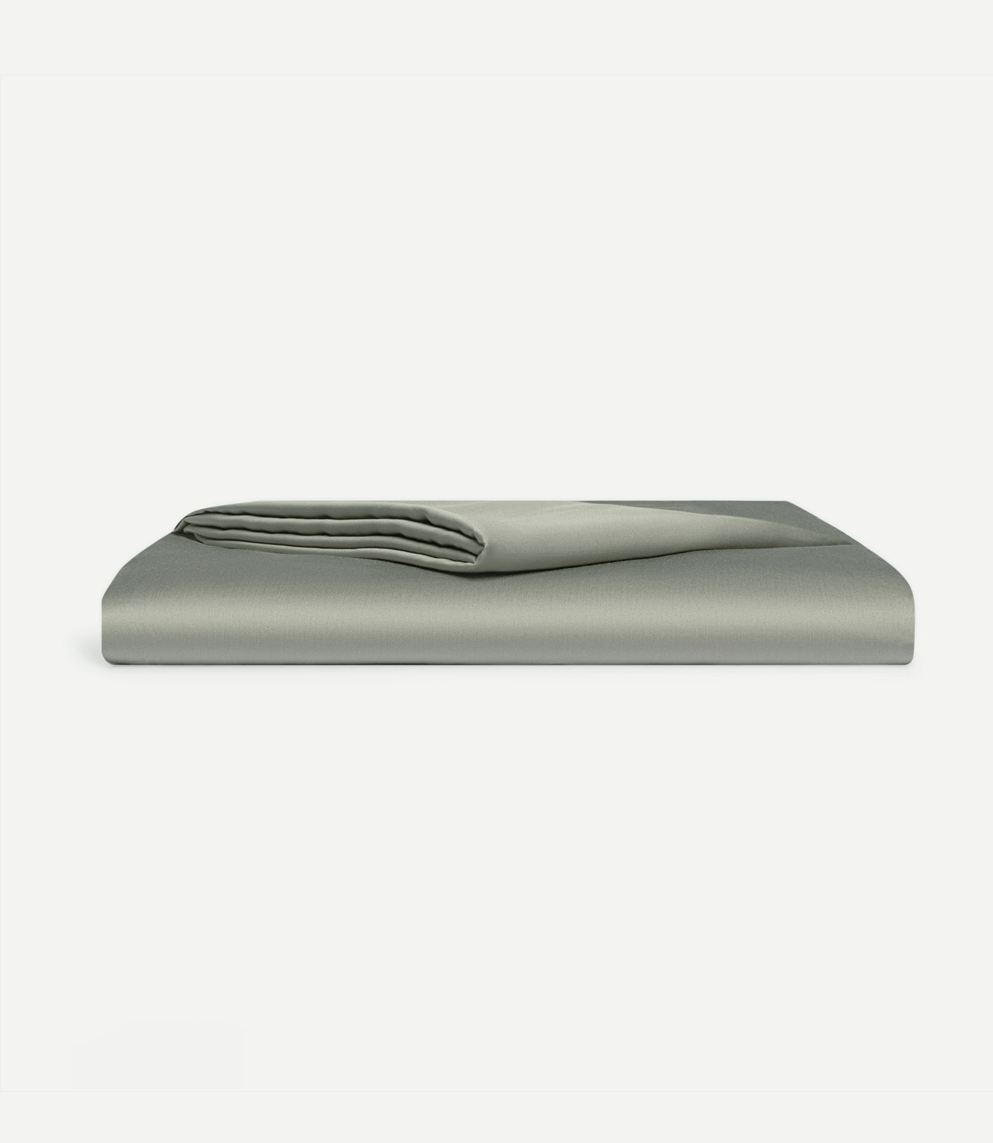 Sage top sheet folded with white background 