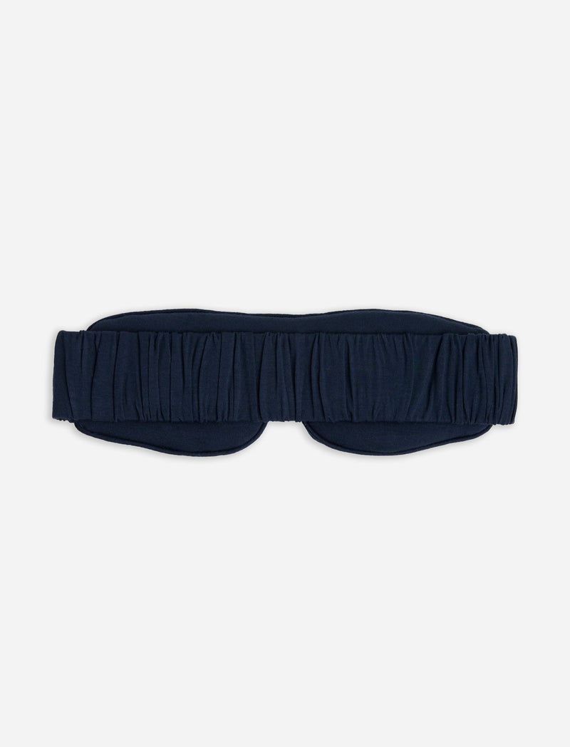 Navy sleep mask with white background
